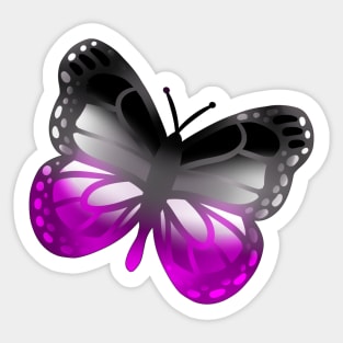 LGBTQ+ Pride Butterfly - Asexual Sticker